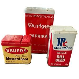 Three Spice Containers (not Empty) McCormick Durkee Saunders